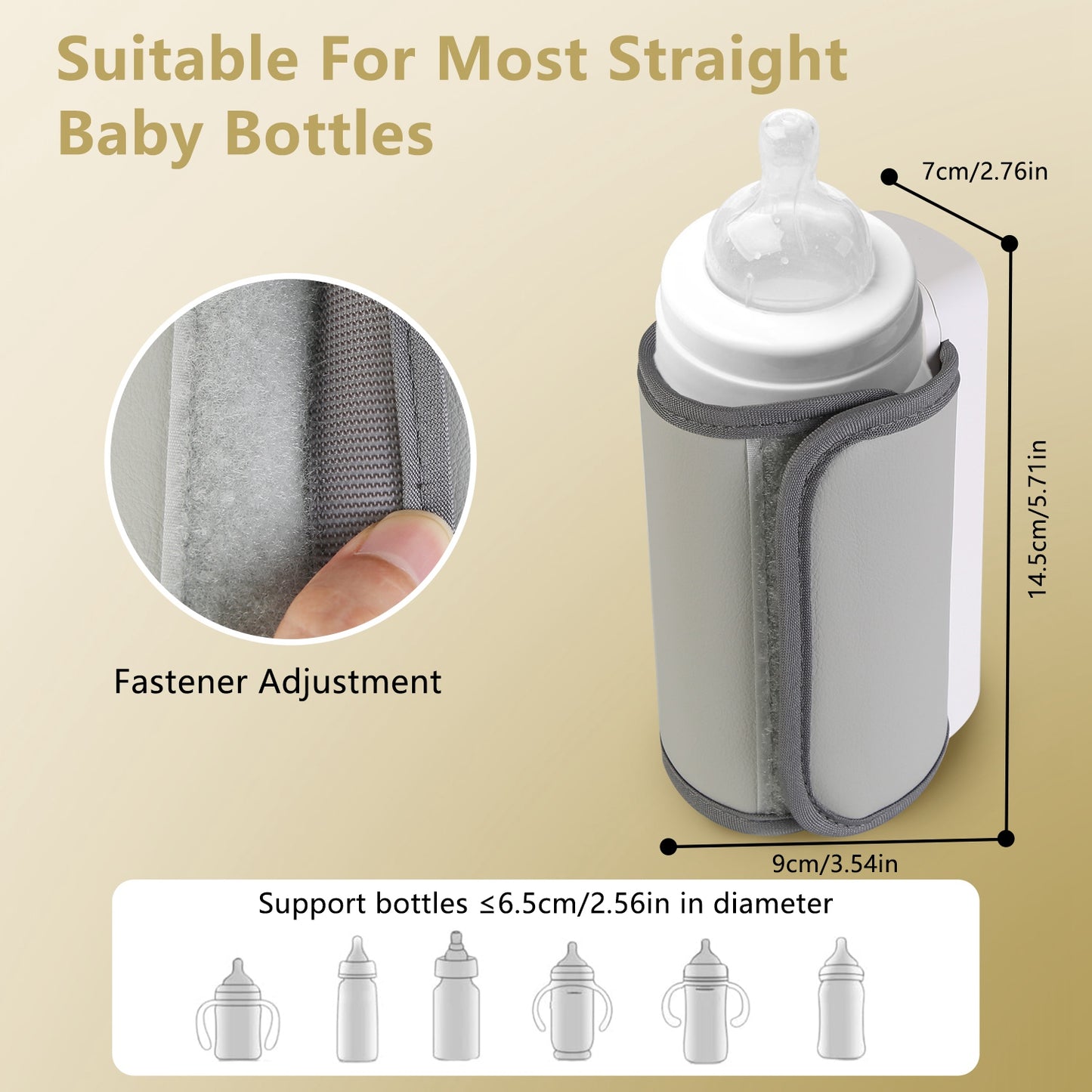 1Pc Portable Bottle Warmer Baby Milk Warmer Milk Formula Warmer for Travel with 6 Heating Levels USB Rechargeable Keep Milk Warm for 5 Hours No Bottle Included