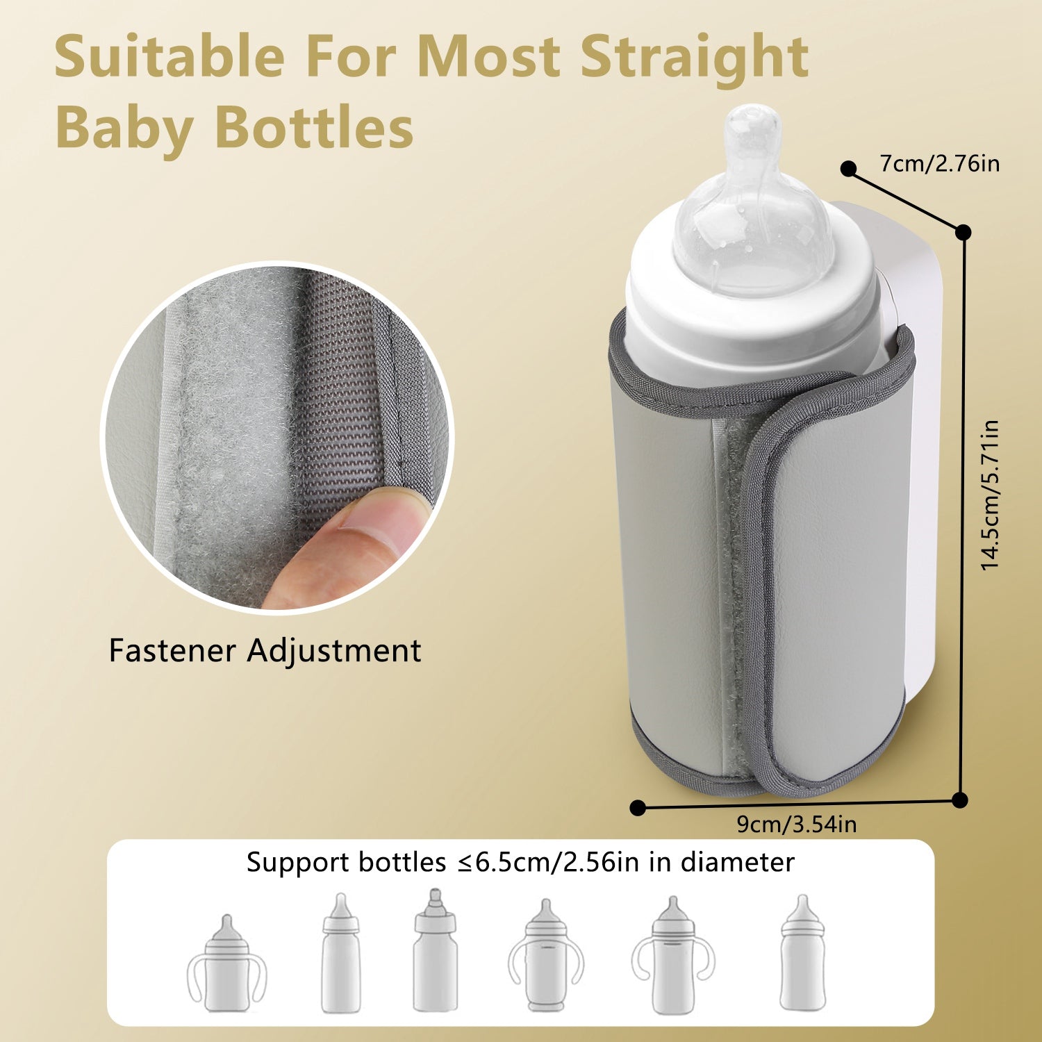 1Pc Portable Bottle Warmer Baby Milk Warmer Milk Formula Warmer for Travel with 6 Heating Levels USB Rechargeable Keep Milk Warm for 5 Hours No Bottle Included